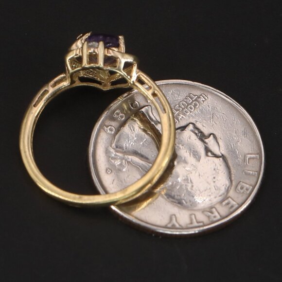 Chuck Clemency CC Amethyst Topaz Ring in Sterling Silver 925 Gold Plated in 14K - Picture 4 of 5